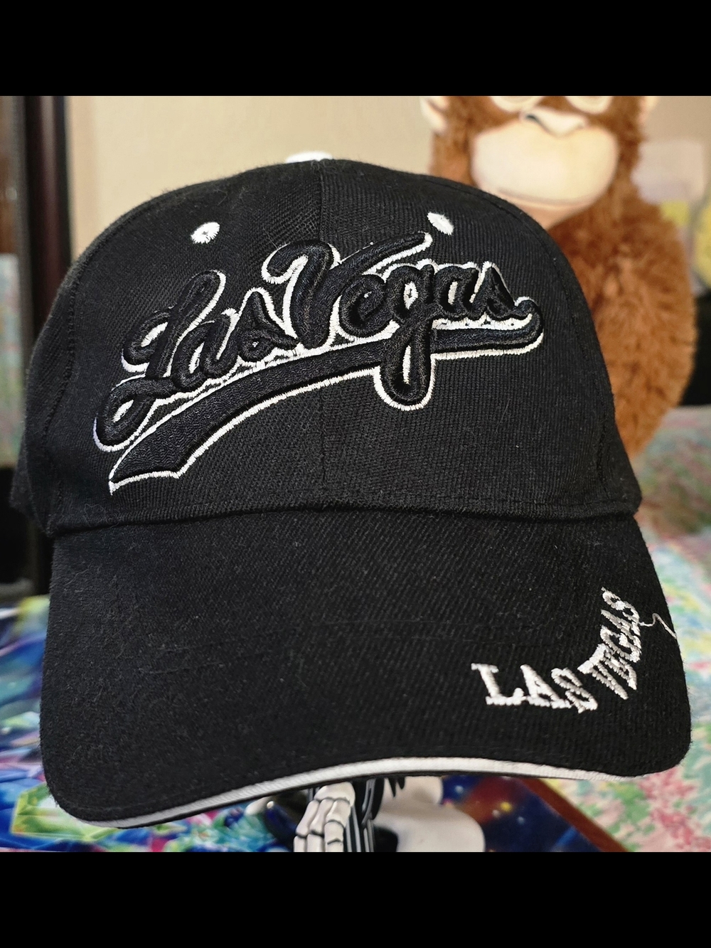 Black 'Las Vegas' Embroidered Baseball Cap